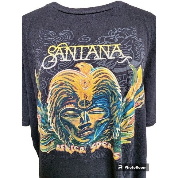 Santana AFRICA SPEAKS 2019 Black Band T-shirt Size 2X Rock Music - Picture 2 of 8